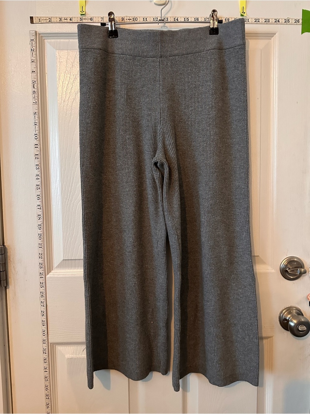 a new day Gray Ribbed Cropped Wide-Leg Pants